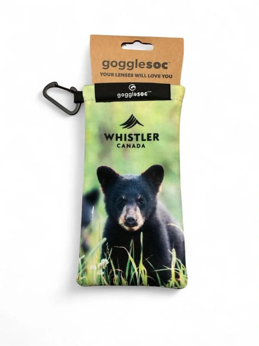 Gogglesoc Whistler Canada Bear Print Sunglass Sleeve - Green/Black